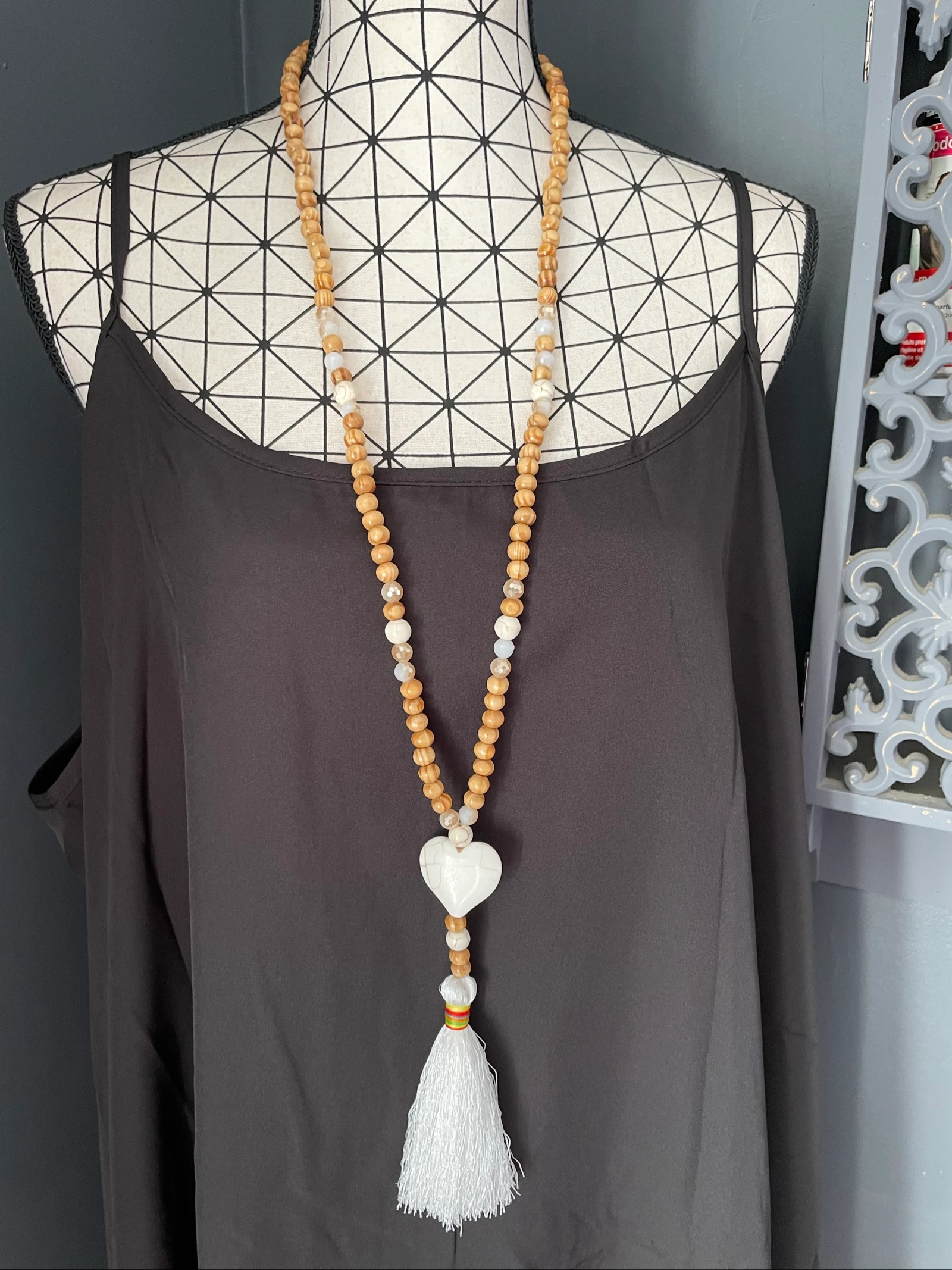 💖 asymmetrische bruine oversized jurk 52 vloeiende bandjes boho chic print 💖 – photo 3